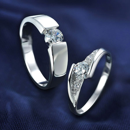Brilliant Classic CZ Engagement Rings for Men & Women - Click Image to Close