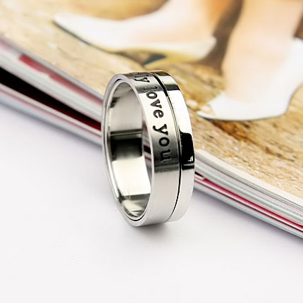 Engraved Spinner Rings Cheap Promise Rings for Men - Click Image to Close