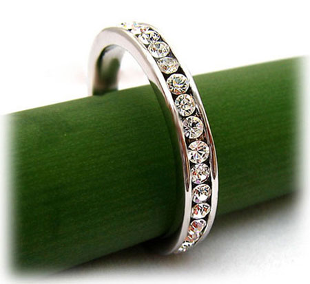 Cubic Zirconia Full Eternity Rings CZ Eternity Bands for Women - Click Image to Close