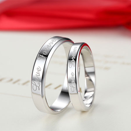 Love Forever Engraved His and Her Promise Rings - Click Image to Close