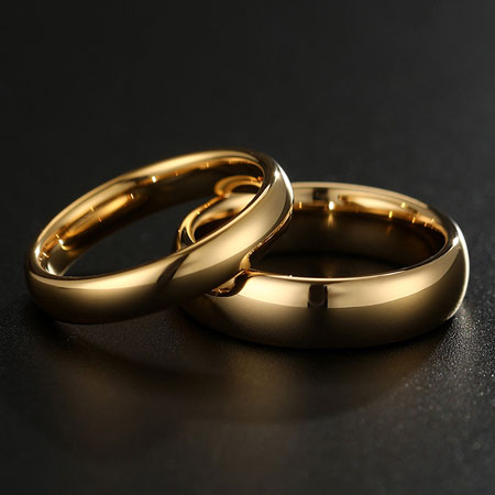 Yellow Gold Tungsten Carbide Wedding Bands for Men and Women - Click Image to Close