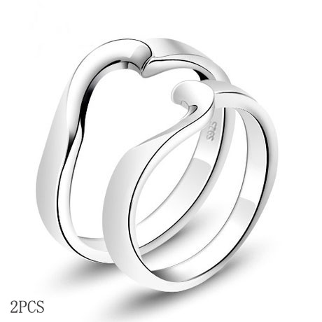 Amazing Broken Heart Rings for Couples Split Heart Rings Set