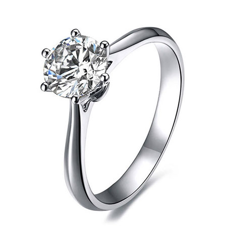 925 Sterling Silver 6 Prong Cheap Cubic Zirconia Engagement ring