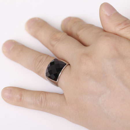 Big Black Swarovski Nirvana Rings Titanium Thumb Rings for Men