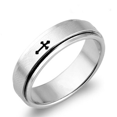 Spinning Titanium Christian Purity Rings for Men [C270098]