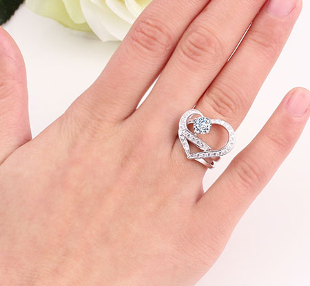 Unique Double Heart Promise Rings for Girlfriend