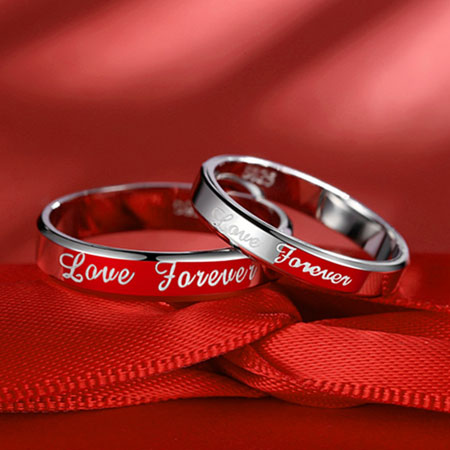 Love Forever Engraved His and Her Promise Rings