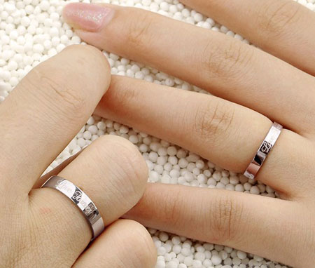 Love Forever Engraved His and Her Promise Rings