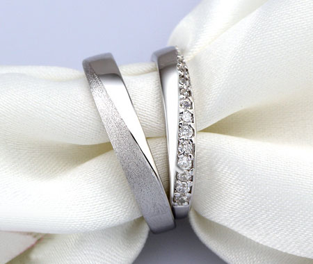 Sterling Silver CZ His and Hers Matching Wedding Bands
