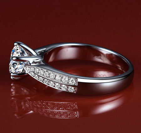 925 Sterling Silver 2 Carat Simulated Diamond Engagement Ring