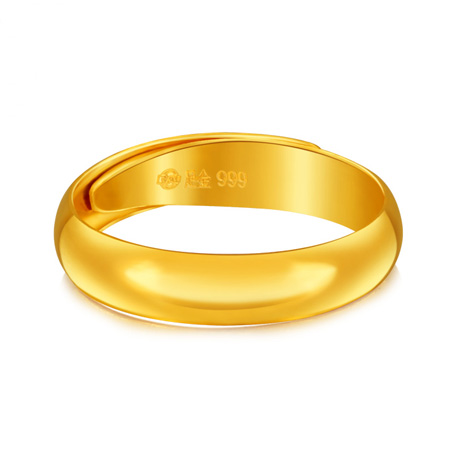Pure Plain Gold Rings 24K Yellow Gold Wedding Bands for Men