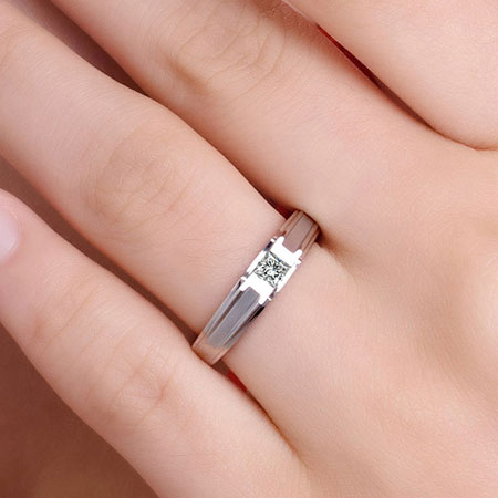 Cheap 18K White Gold Diamond Wedding Rings for Men