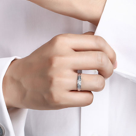 Cheap 18K White Gold Diamond Wedding Rings for Men